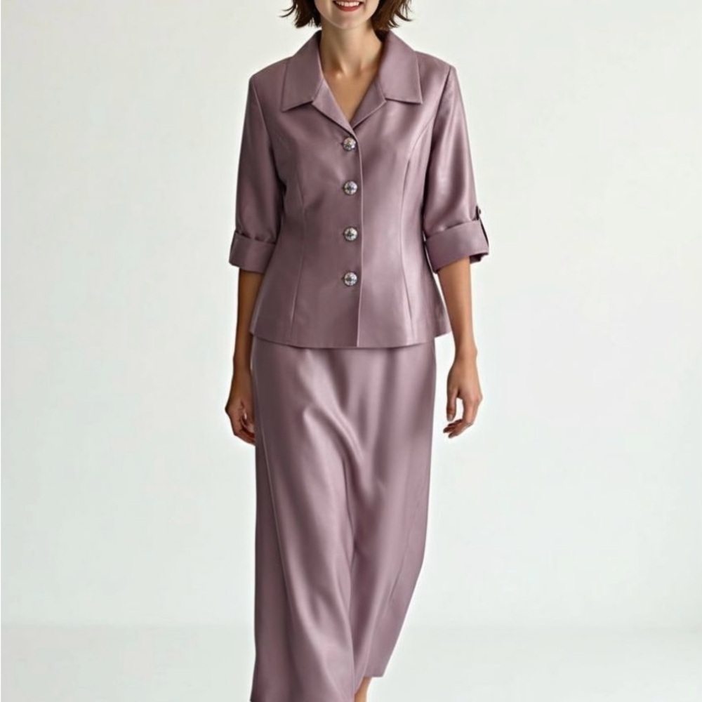 JS Collection Women’s Formal 2 Piece Jacket Skirt Set Size 20